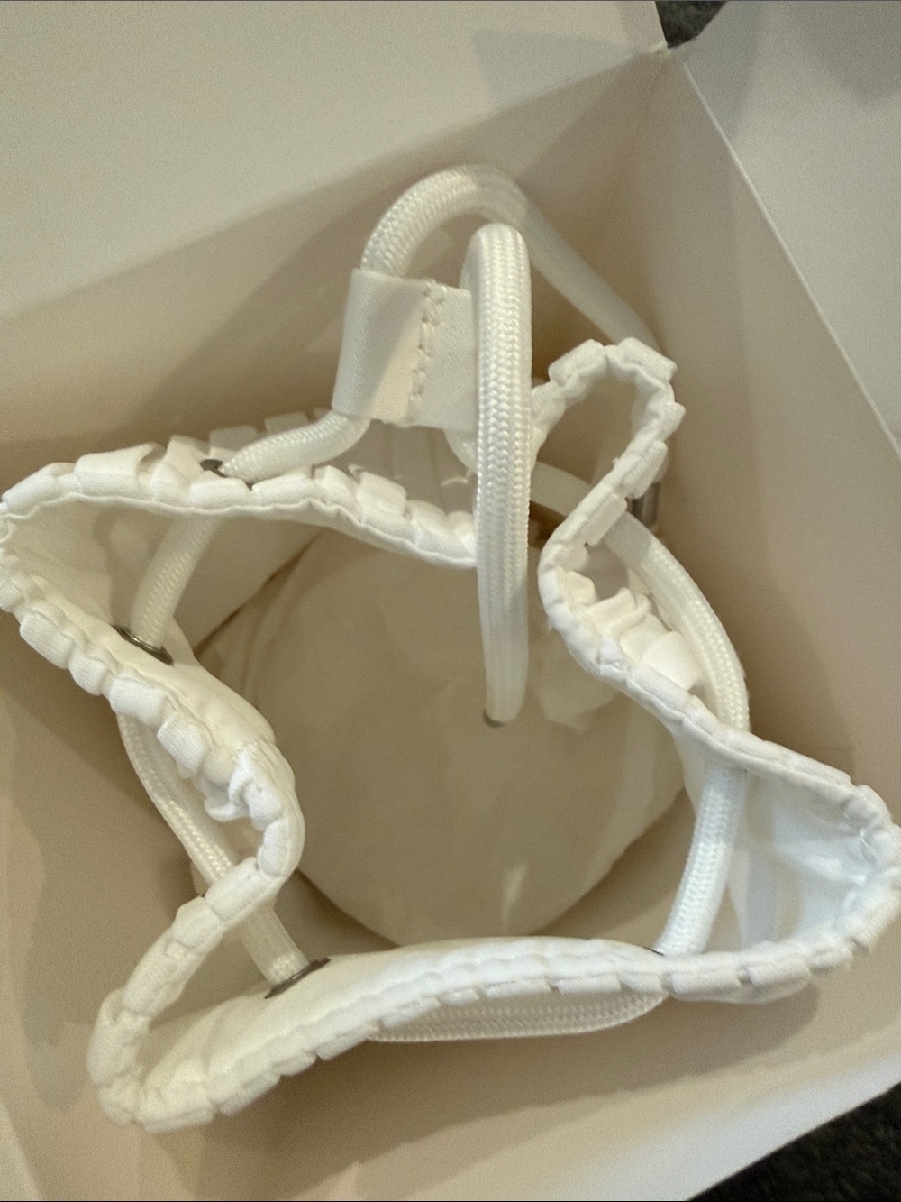 Dior White Ribbed Drawstring Pouch - Picture 5 of 5